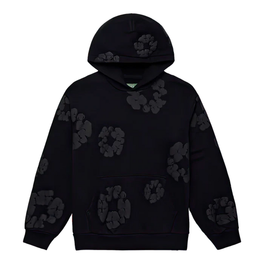 Denim Tear Hoodie 'Black on Black Monochrome'